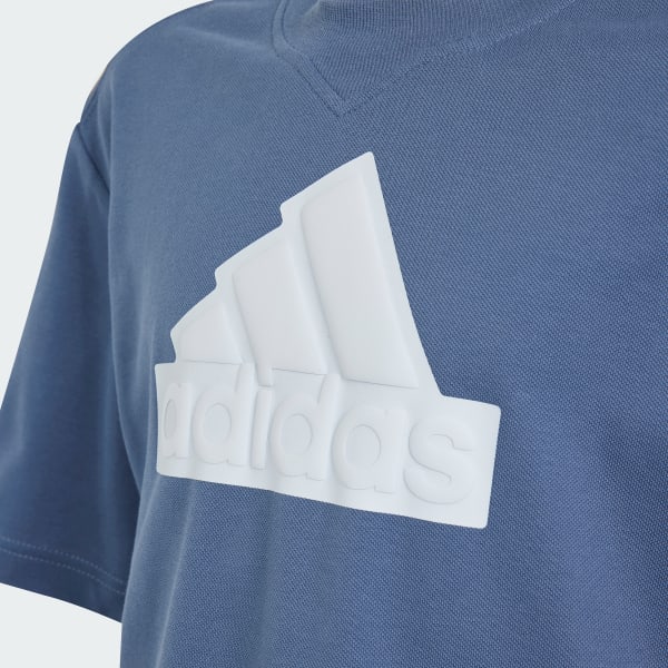 Niebieski Future Icons Logo Piqué Tee