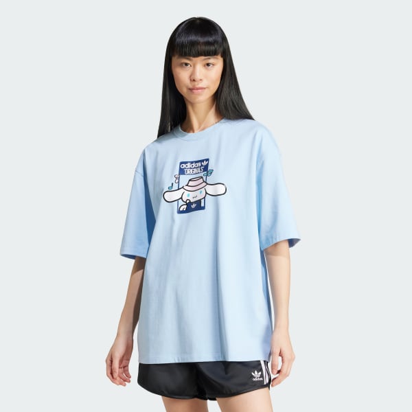 アディダス オリジナルス × ハローキティ シナモロール グラフィック オーバーサイズTシャツ