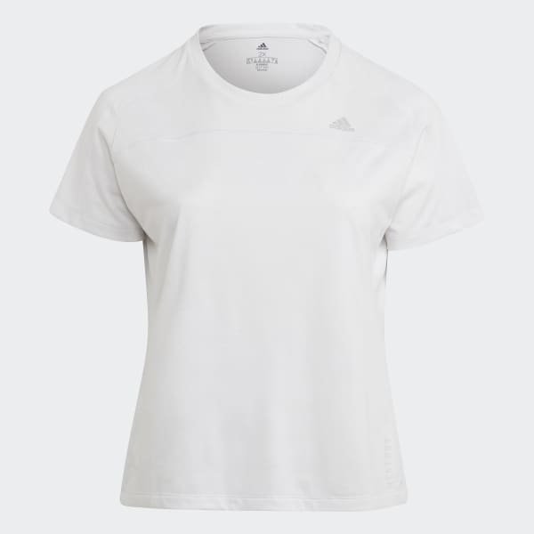 White adidas HEAT.RDY Running T-Shirt (Plus Size) JLE10