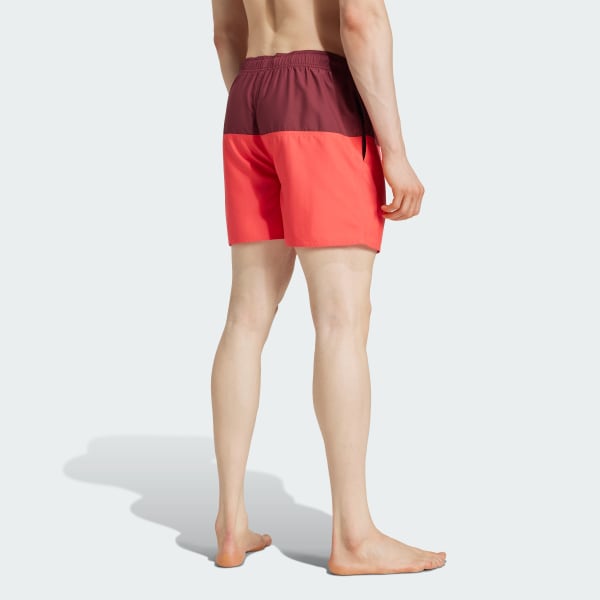 Burgundy Colorblock CLX Swim Shorts Short Length