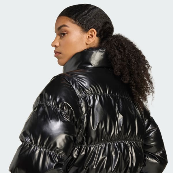 Essentials Glossy Two-In-One Cropped Puffer