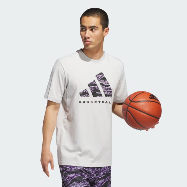 Cinzento adidas Basketball Graphic T-Shirt