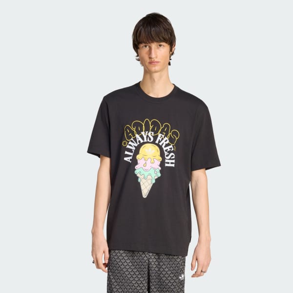 Siyah LOOSE GRAPHIC ICECREAM 24 TİŞÖRT