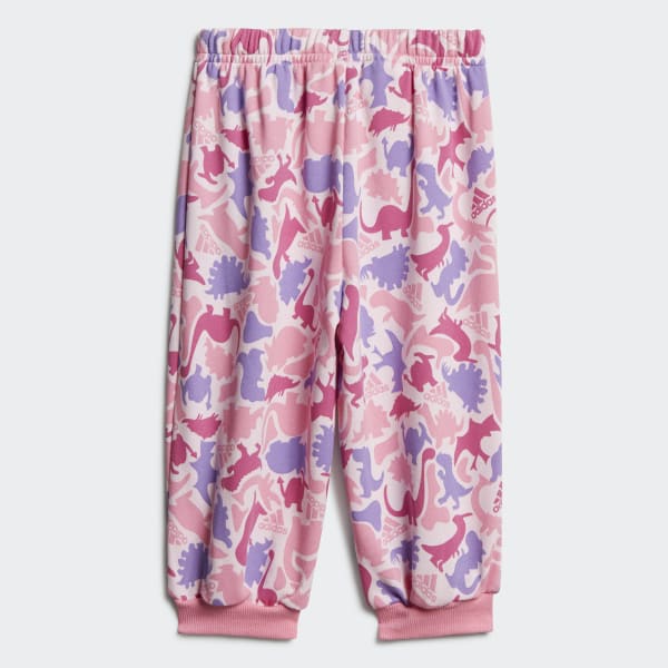 Pink Dino Camo Allover Print French Terry joggingdragt