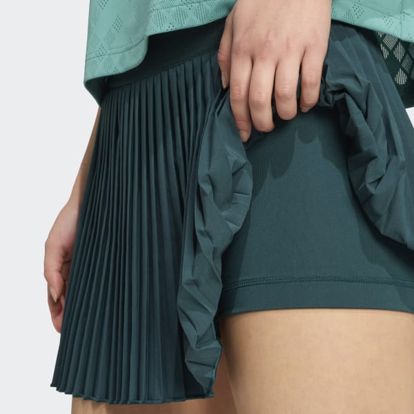 アディダス テニス プロ クライマクール プリーツ スカート - グリーン