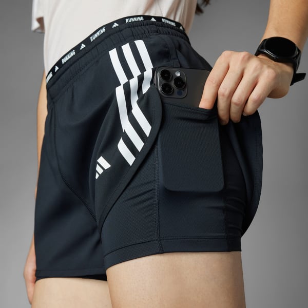 Negro Shorts Own the Run 3 Franjas 2 en 1