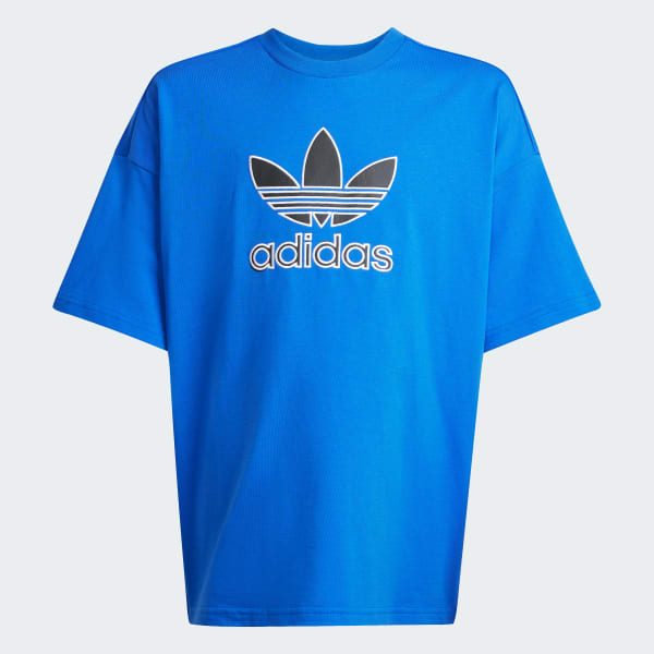 Blau Oversize Trefoil T-Shirt