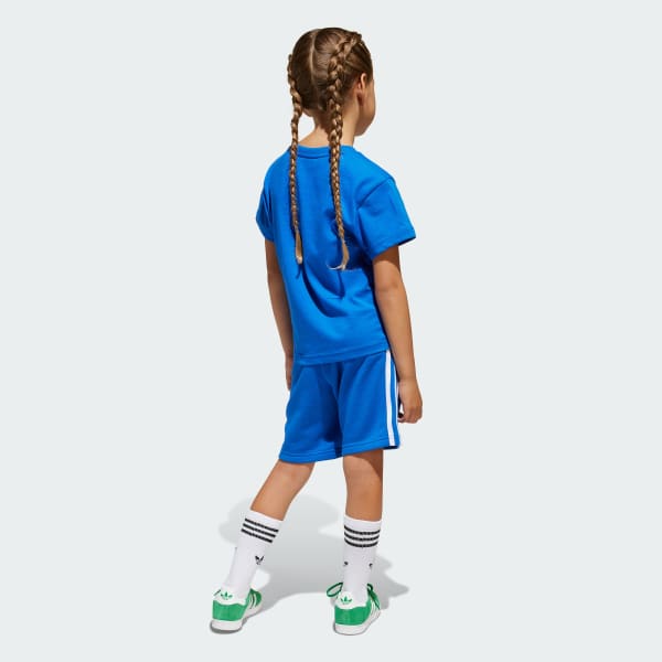 Bleu Ensemble short et t-shirt Adicolor Enfants