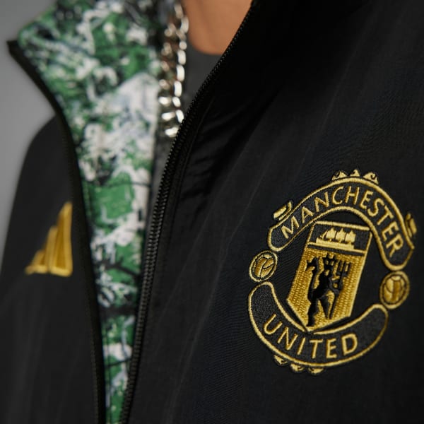 adidas Manchester United Stone Roses Anthem Jacket - Black | Free 
