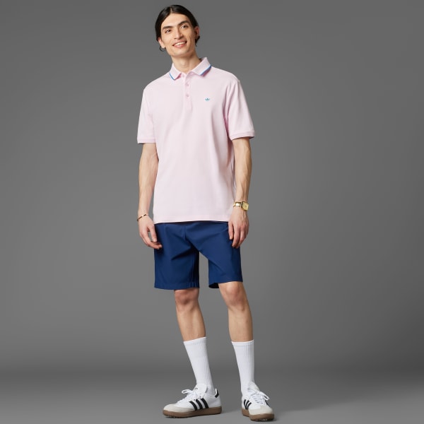 สีชมพู เสื้อโปโลผ้า Twistknit Originals Trefoil