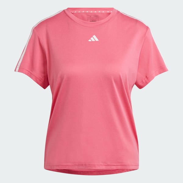 สีชมพู เสื้อยืด AEROREADY Train Essentials 3-Stripes