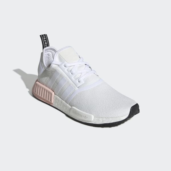 Men's NMD R1 Cloud White and Pink Shoes 