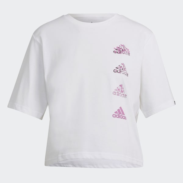Blanco Playera Corta de Entrenamiento AEROREADY Estampada TU274