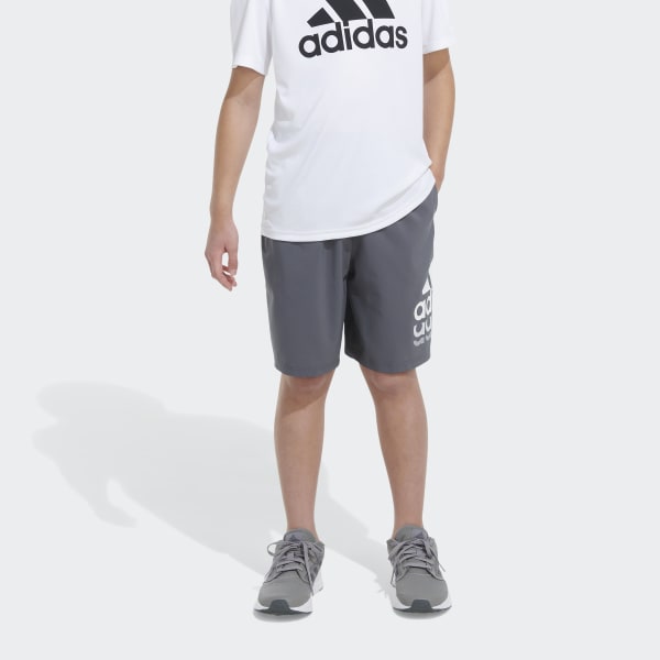 🩳 adidas Essentials Woven Badge of Sport Shorts - Grey | Kids' Training ...