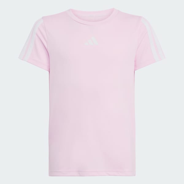 Rosa Camiseta Treino Essentials Três Listras Infantil