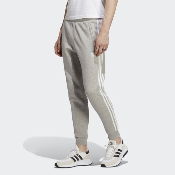 adidas 3 stripe grey joggers