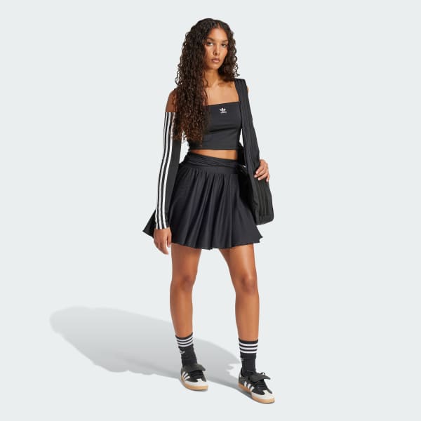 Black Mesh Mini Wrap Skirt