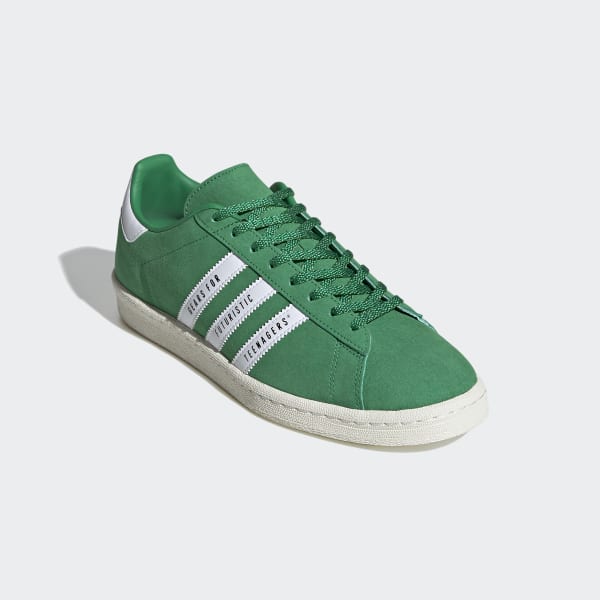green adidas campus trainers