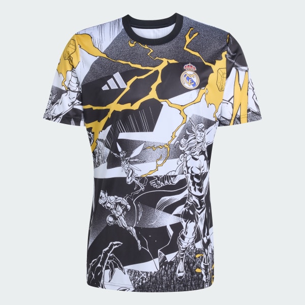 Vit adidas Real Madrid Avengers 25/26 Uppvärmningströja