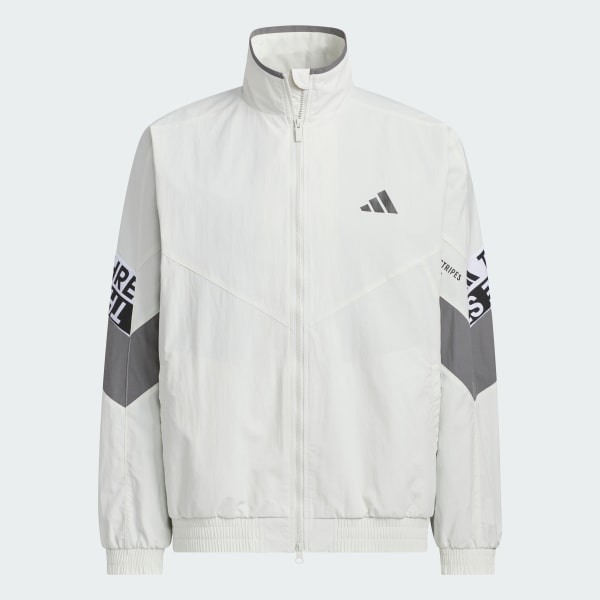 Grey Wording Pack Woven 루즈 핏 메쉬 라인드 재킷