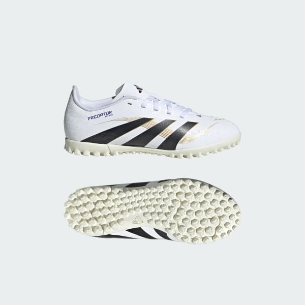 Blanco Zapatos de Fútbol para Césped Artificial Predator Club Niños