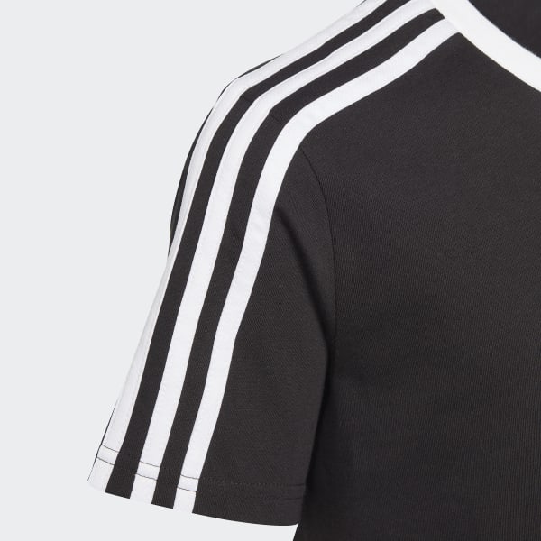 Noir T-shirt en coton à coupe ample boyfriend Essentials 3-Stripes