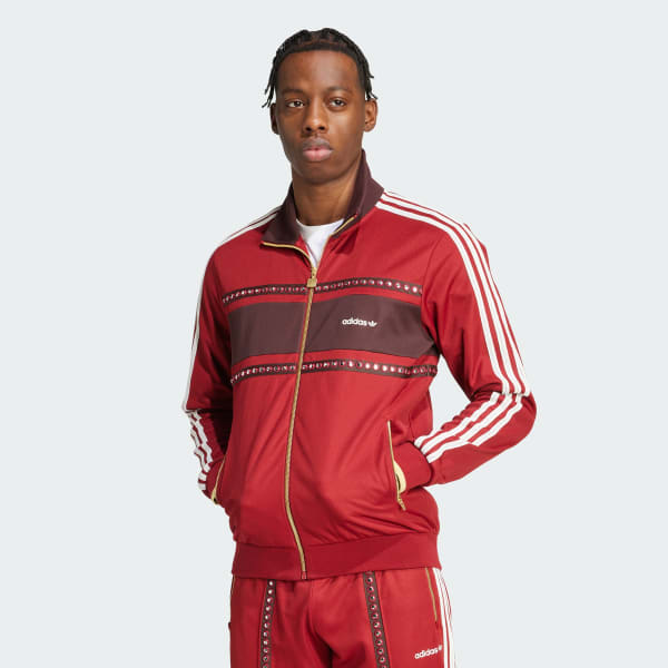 Red adidas Originals Retro Sports Cricket-Inspired Track Top