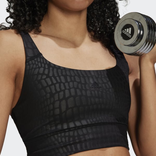 Negro Top Deportivo Powerimpact Training Longline Soporte Medio TW327