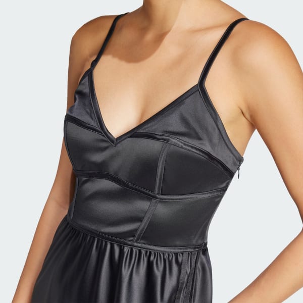 話題沸騰中！大人気☆アディダス☆Satin Dress☆お早めに！ adidas SATIN DRESS DKBLUE （アディダス サテン ドレス-ブルー