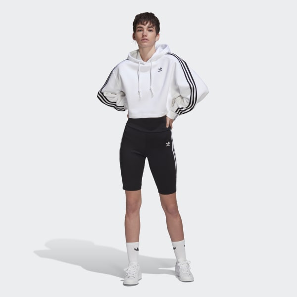 Branco Camisola Curta com Capuz Classics Adicolor