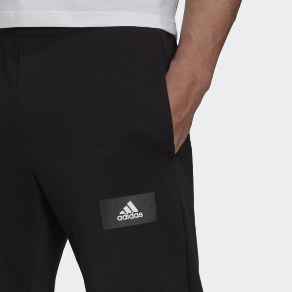 Black Essentials FeelVivid Cotton fleece Straight Leg Sweat Pants HY636