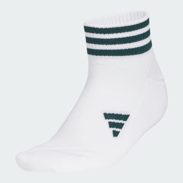 ホワイト 【ゴルフ】アンクル丈 スリーストライプス クッションソックス