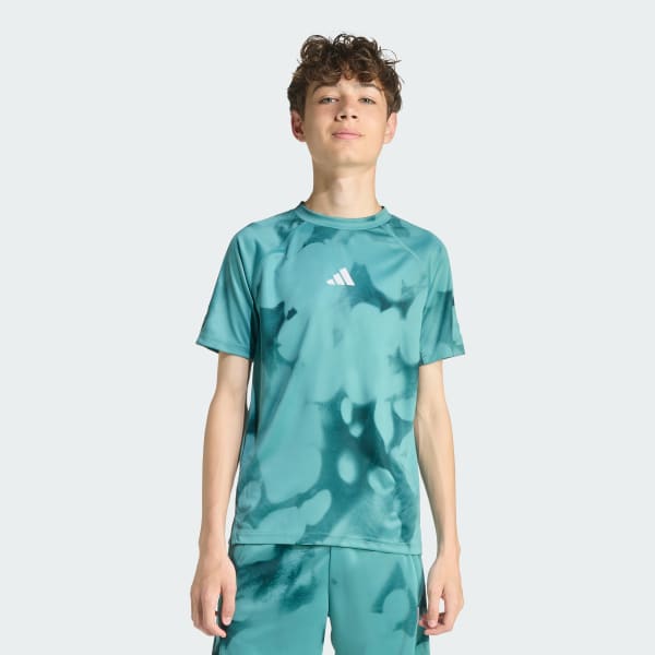 Verde playera de entrenamiento graphic allover para niños