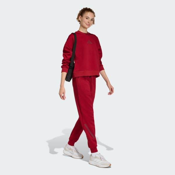 Burgundy Tepláky adidas Z.N.E.