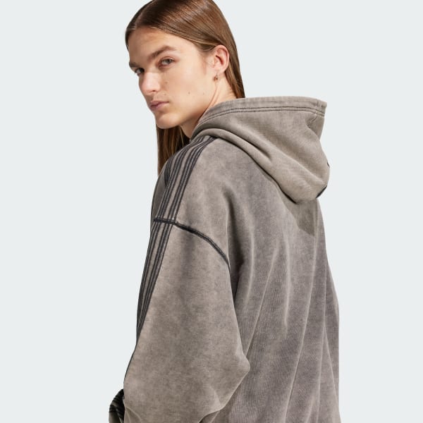 adidas Premium Essentials Retro Washed Hoodie - Black | Free