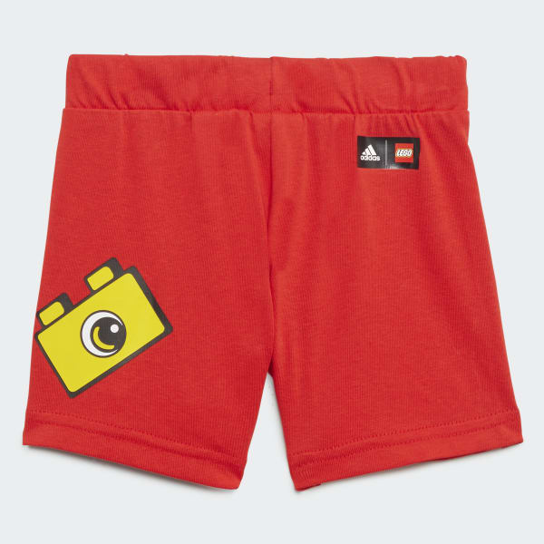 Rojo Conjunto camiseta y pantalón corto adidas x Classic LEGO®