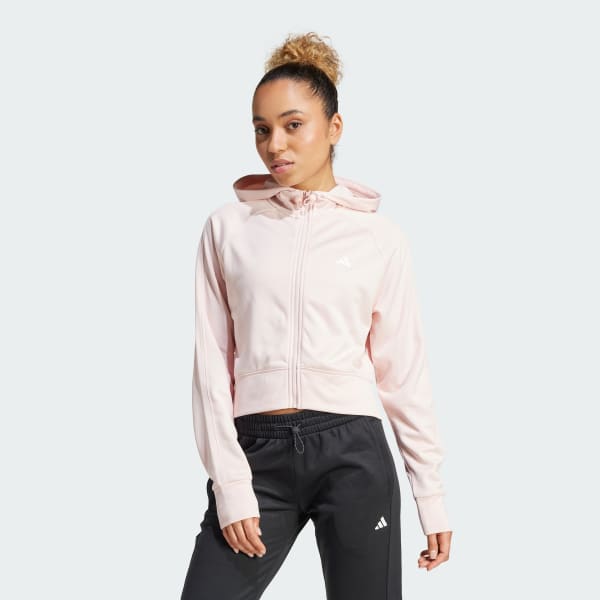 Merah-muda Jaket Full-Zip Hood Fleece AEROREADY Game dan Go