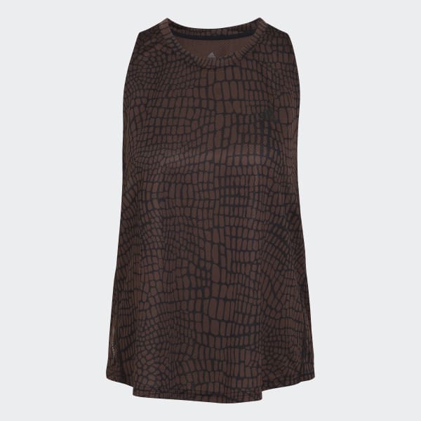 Black Run Icons Crocodile Print Running Tank Top JG906