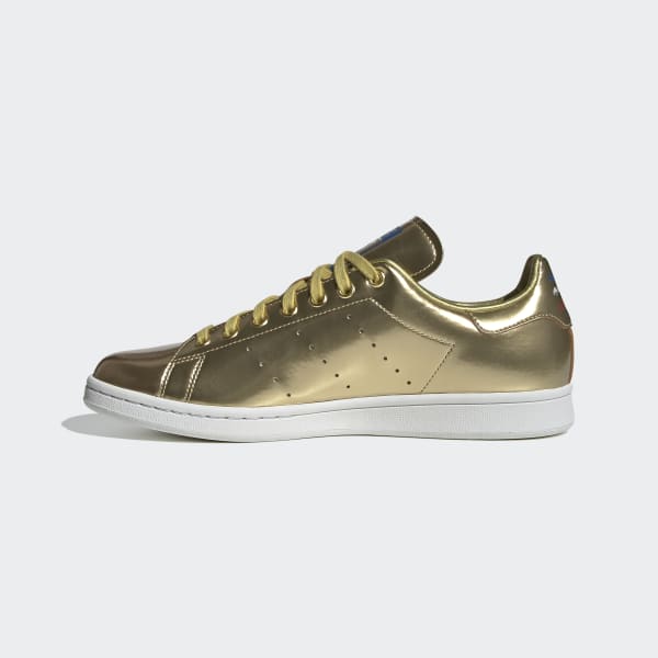 gold adidas stan smith shoes