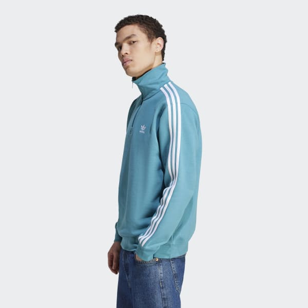adidas Adicolor Classics 3-Stripes Half-Zip Sweatshirt - Turquoise ...