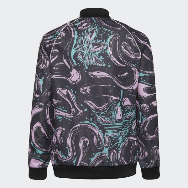Schwarz Allover Print SST Originals Jacke