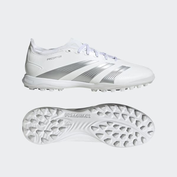 adidas Predator 24 League Low Turf Soccer Shoes - White | Free