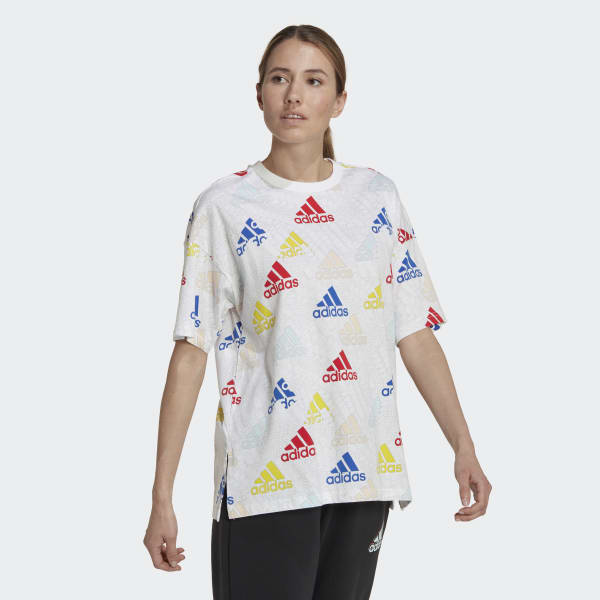 Vit Essentials Multi-Colored Logo Boyfriend Tee E4769