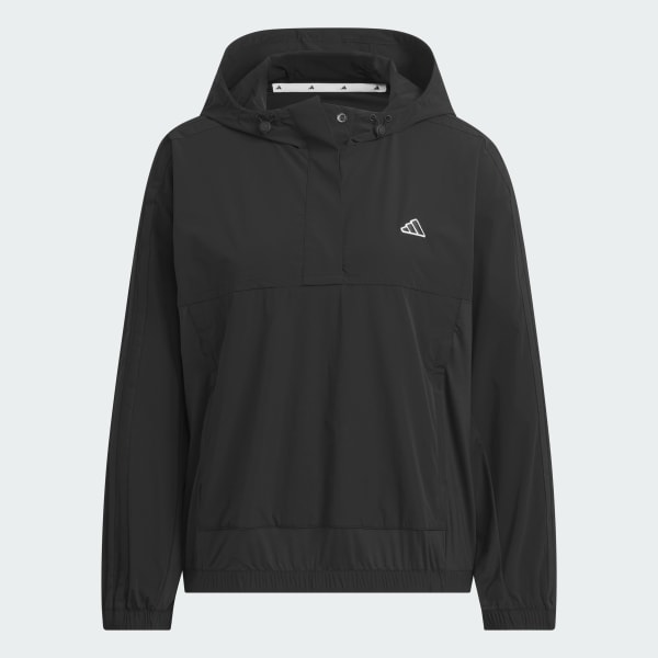 ブラック スリーストライプス 長袖フードアノラックジャケット