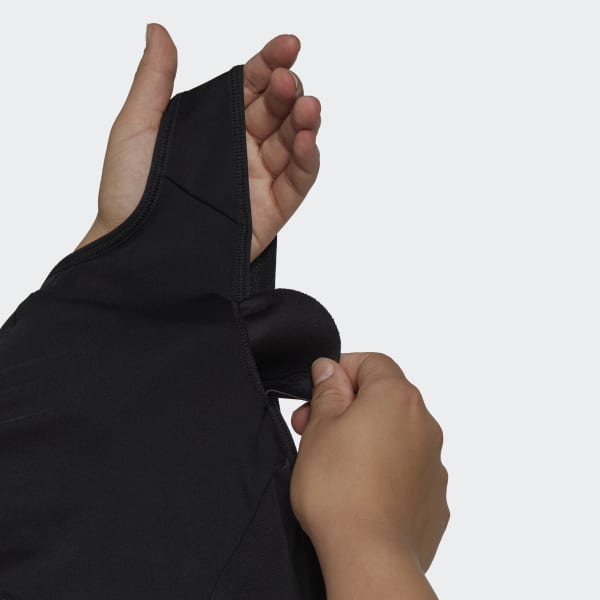 Schwarz Powerreact Training Medium-Support Techfit Sport-BH – Große Größen F6305