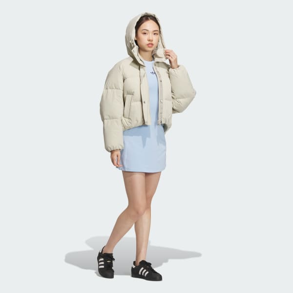 Beige PUL 크롭 다운 재킷