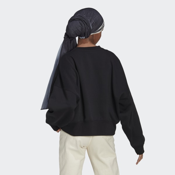 Black Juventus Essentials Trefoil Crewneck Sweatshirt