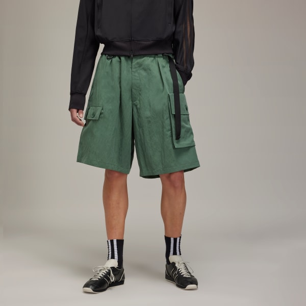 Green Y-3 Washed Twill Shorts