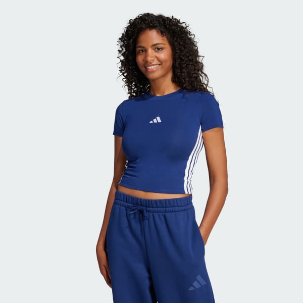 Μπλε Essentials 3-Stripes Slim Baby Tee