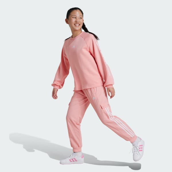 Pink Street Jam Woven Cuffed Cargo Tracksuit Bottoms Kids